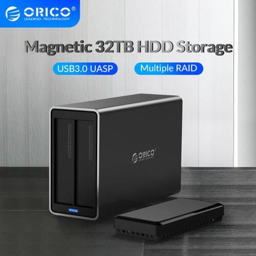 ORICO NS Series 3.5'' USB3.0 with RAID HDD Docking Station Aluminum HDD Enclosure Support Max 32TB 48W Power Adapter HDD Case