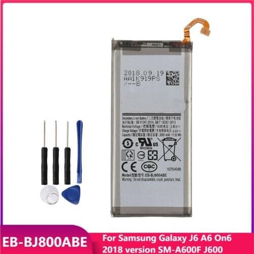 Original Phone Battery EB-BJ800ABE For Samsung Galaxy J6 A6 On6 2018 version SM-A600F J600 Replacement Batteries 3000mAh