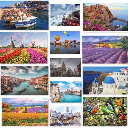 46*28cm Mini Jigsaw Puzzles 500 Pieces World Landscape Animals Wooden Assembling Picture Puzzles Toys for Adults Kids Games