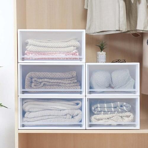 Partition Rack of Layered Wardrobe Organizer Wardrobe Storage Rack Drawer Type Folding Cabinet Stackable Clothe Organizer