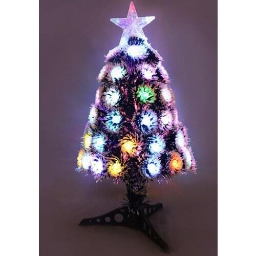 Snow Circle Optical Fiber Christmas Tree Luminous Colorful Celebrate Supplies Xmas Artificial Tree Ornaments for Home Decor