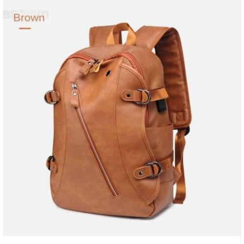 Retro Womens Backpacks Stylish PU Mens Leather Backpack Man Boy Child Backpack Men Free Shipping School Backpacks 1 Brown Bags