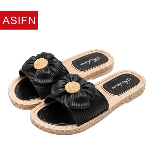 ASIFN Womens Slippers Cute Lady Style Flip Flop Platform Sandals Non-slip Flat Summer Fashion Flip Flops Shoes for Women