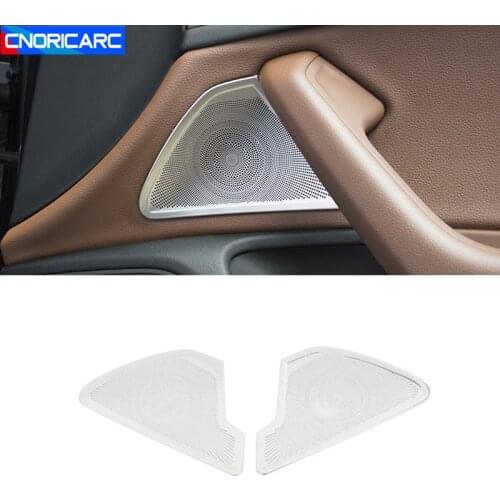 Car Styling Door Stereo Audio Speakers Frame Decoration Cover For Audi A6 C7 2012-18 Interior Horn Mesh Cover Trim Stickers