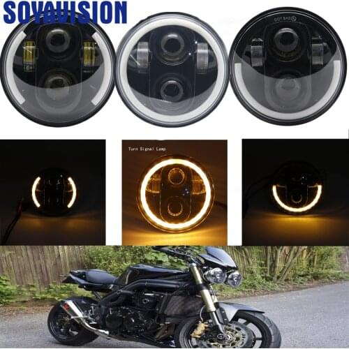 2x 5 3/4" 5.75 inch led projector headlight High/Low beam halo for 3 & Speed Triple & Street Triple & Thunder