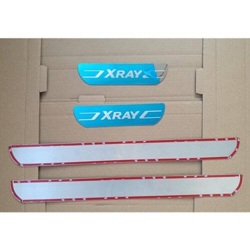 Xray Door Sill Sticker Cover Stainless Steel Car Door Sill Scuff Plates for LADA Xray 2016-2018