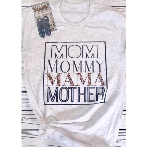 Women Clothes camiseta mujer Short Sleeve tshirt Mom Printed T Shirt Women Leopard Letter Tee Shirt Femme Summer Tops Tee