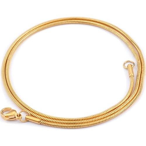 2020 Punk Clavicle Snake Choker Necklace Chain 1.5mm Thin Gold Color Stainless Steel 35+5cm Neck Chains For Women Collar Jewelry