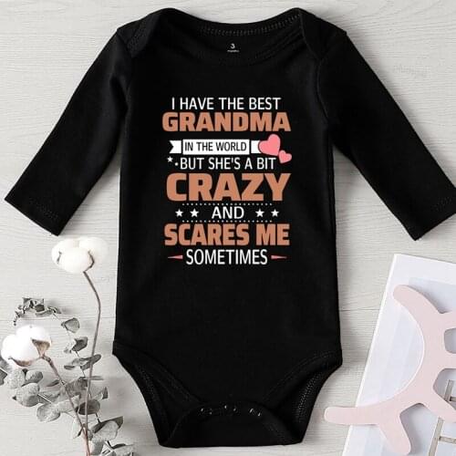 Newborn Girl Winter Clothes 0-24 Months Baby Boy Clothing Toddler Jumpsuits Onesies Romper for Babies Carzy Grandma Prints