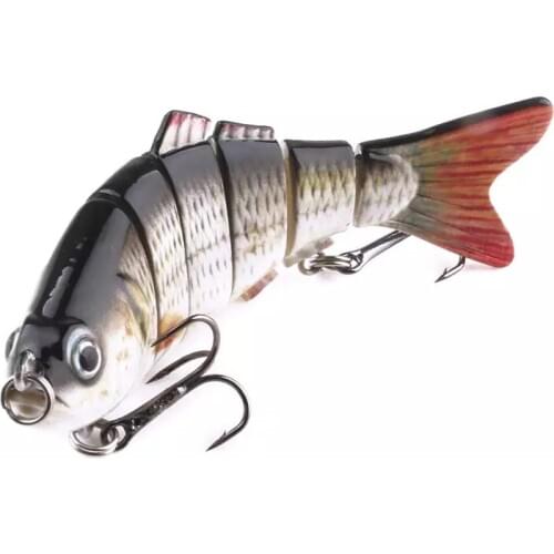1Pcs 10cm Multi Sections Fishing Lure 6 Segments Jointed Minnow Swimbait Crankbait Artificial Hard Bait 3D Eyes Wobblers