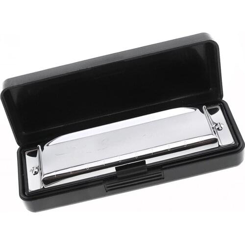 10 Holes 12 Tone Silver Diatonic Harmonica Blues Harp Mouth Organ Musical Instrument Stainless Steel for Beginner