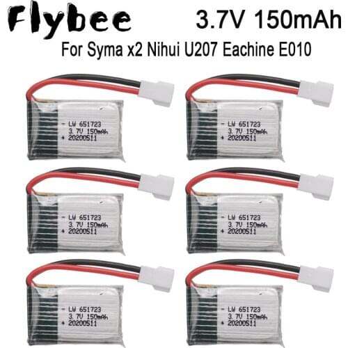 10pcs Drone Battery 3.7V 150mAh Rechargeable Battery For H2 H8 H48 U207 for H8 Battery For Syma x2 Toy Helicopter 3.7v Battery