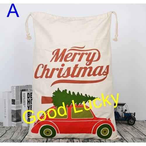 100pcs/lot factory in stock good quality eco-friendly blank santa sack cheap canvas santa sacks
