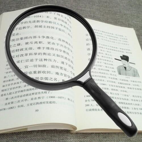 130mm Large Lens Handheld Magnifier 2.5X Reading Newspaper Map Magnifying Glass Ergonomic Handle Loupe