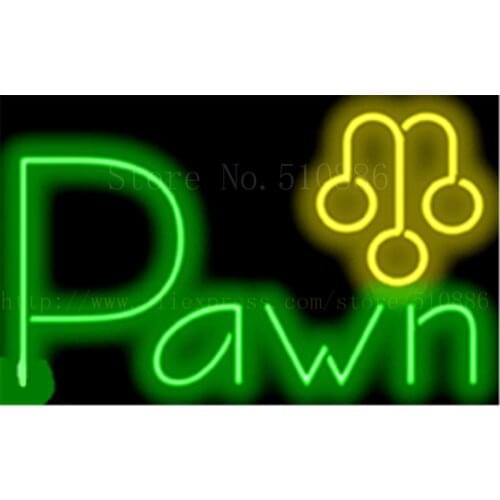 17*14" Pawn with Graphic NEON SIGN REAL GLASS BEER BAR PUB LIGHT SIGNS store display Pawn Shop Restaurant Advertising Lights