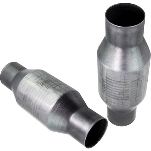 2pcs 2.5 inches Inlet Outlet Catalytic Converter High Flow 410250 For vehicles prior to 1998 Vehicles after 1998 require O2 Port
