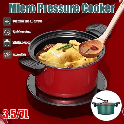3.5/7L Non-stick Gas Induction Pressure Cooker Soup Cooker Universal Pot Stainless Steel Mini Pressure Cooker Safe Easy To Clean