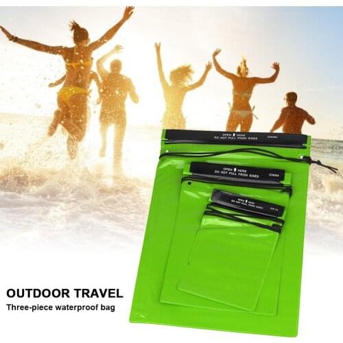 3PCS Waterproof Bags Water Tight Cases Storage Pouch Document Holder For Camera Mobile Phone Maps For Kayaking Fishing