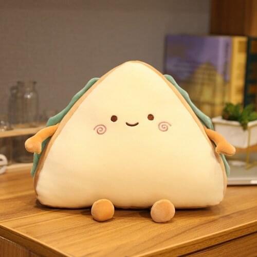 30cm Cartoon Sandwich Bread Plush Pillow Plush Soft Creative Plush Sandwich Toy Office Nap Pillow Home Decoration Children Toy