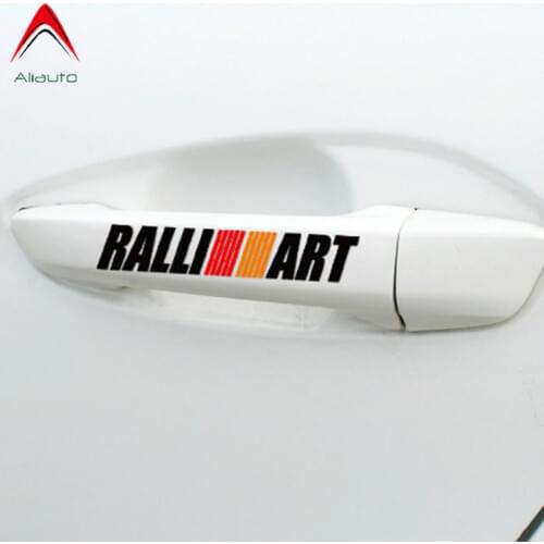 Aliauto 4 X Ralliart Car Door Handle Sticker & Decal Accessories for Mitsubishi Lancer Asx Outlander Pajero Galant