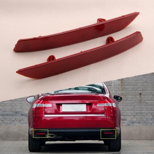 1 Pair Car Left & Right Rear Bumper Reflector Tail Light Lamp Red Fit For Citroen C5 2008 2009 2010 2011 2012 2013 29014 2015