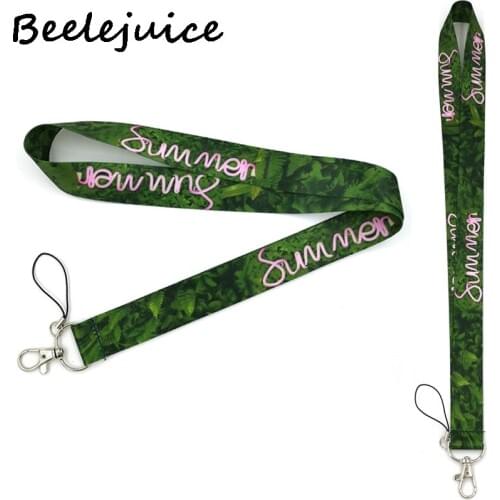 24pcs Green leaves Summer Forest Neck Strap Lanyards ID badge card holder keychain Mobile Phone key Strap Gift decorations