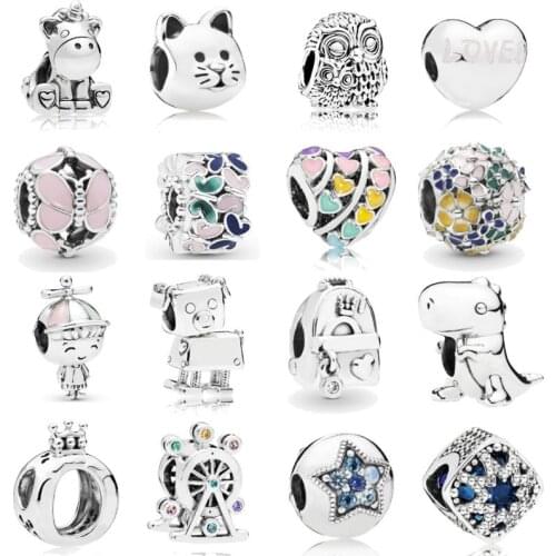 Dinosaur Ferris Wheel Bright Star Crown letter O Charms Beads Fit Brand Bracelet & Necklace For DIY Making Accessories Jewelry