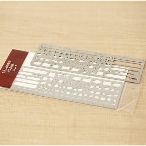 Diary decor Stainless steel web steel ruler cutout logo straight ruler