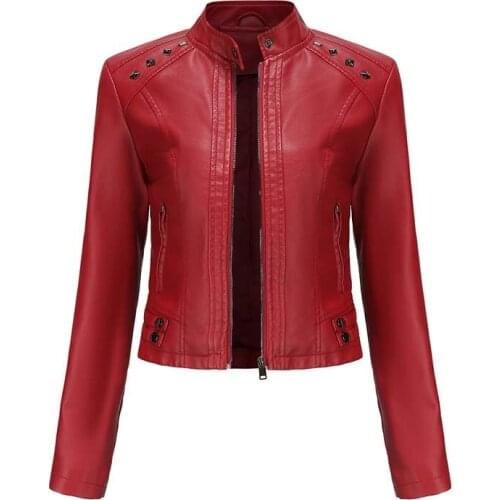 Женские кожаные куртки FANTIGO China At AliExpress