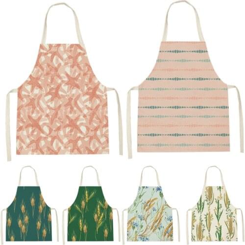 1 Pcs Rice Field Landscape Starfish Print Sleeveless Apron ChildrenS Cleaning Home Men And Women Kitchen Waist Bib Anti-Fouling