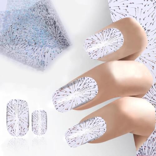 100*4cm Nail Foils Flying Dandelion Blooming Flower Cute Flower Decals Transfer Sticker Foil Manicure Decoration