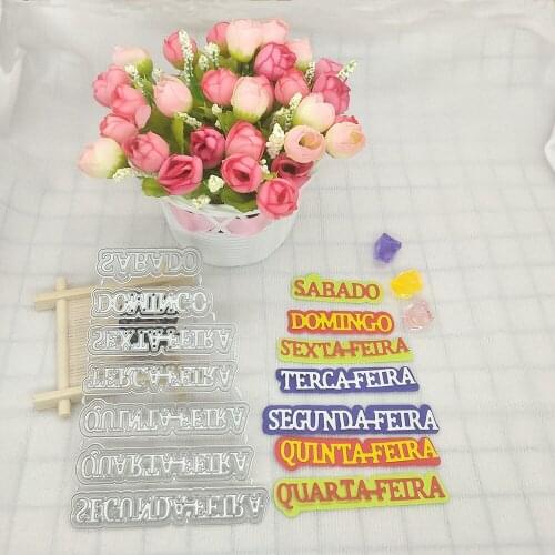 New 7Pcs 1 week words metal cutting dying form frame for collection album photo album decoration carving handmade paper card