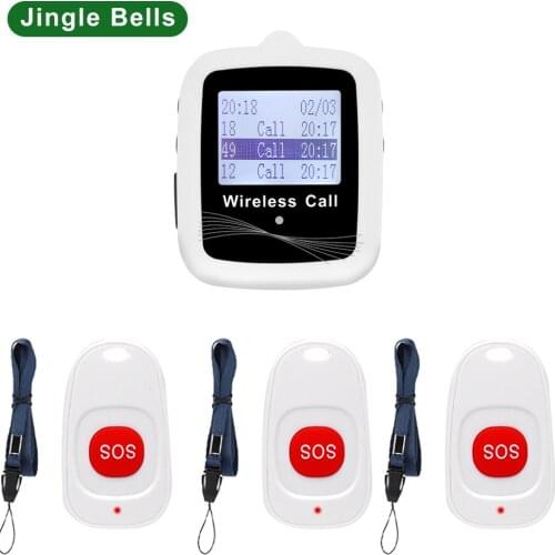 3 pcs Emergency Call Button and 1 Watch receiver Clinic Hospital SOS Transmitter Wireless Call Bell Pager for Elederly Patient