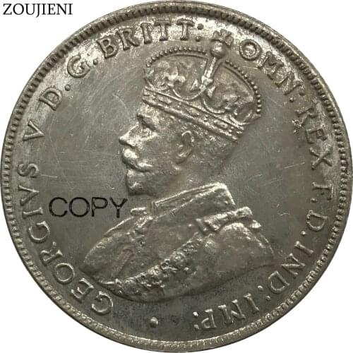 Australia George V One 1 Florin Two Shillings 1911 Year Cuproickel Plated Silver Copy Coins