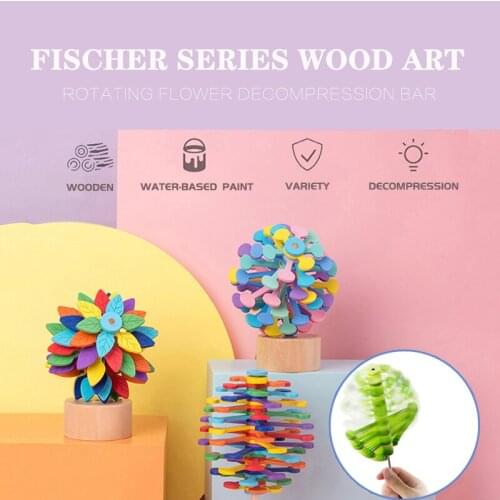 Creative Ornaments Wooden Rotating Lollipop Stress Relief Toy Lollipopter Home Office Decoration Pressure reducing Device