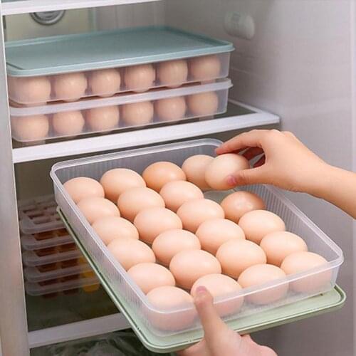 24 Grid Egg Tray Box Organizer Kitchen Case Refrigerator Storage Box Crisper Fridge Container Plastic Box Egg Holder Home