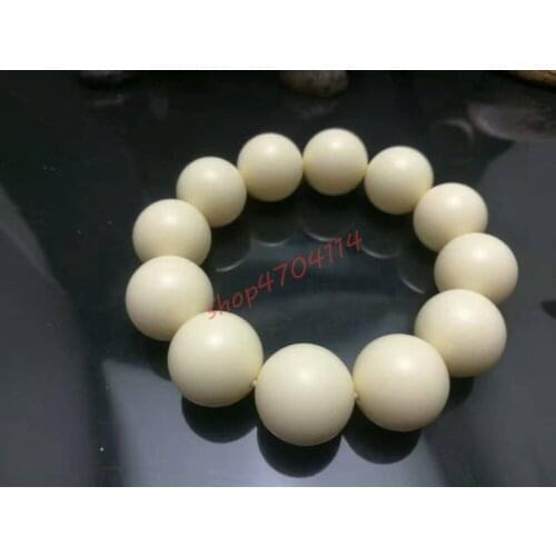 Fruta de marfil Natural, pulsera de cuentas redondas, artesanías exquisitas, adornos