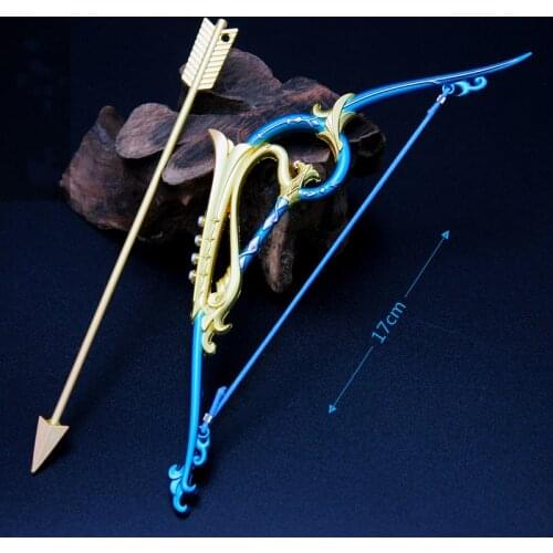 Game Alloy Weapon Model Model Decoration Bow And Arrow Key Chain Pendant 17cm