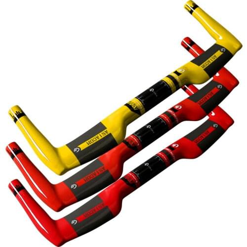 New Red ASIACOM Road bike full carbon rest handlebar TT style Fixed Gear bicycle carbon handlebar 0 degree 25.4/31.8mm Free ship