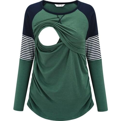 2021 Autumn Feeding Clothes For Mom Maternity Clothing Breastfeeding T-Shirt For Women Clothes For Nursing Mother Round Neck Top