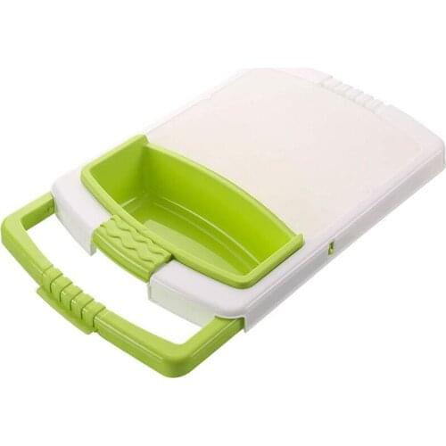 Over The Sink Cutting Boards,Plastic Chopping Board With Container & Drain Tray,Removable And Adjustable Design-ABUX