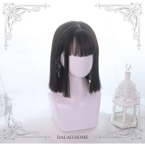 Special Offer Feedback High Quality Japanese Soft Girl Lolita Mid-Length Short Straight Wig Costume Party