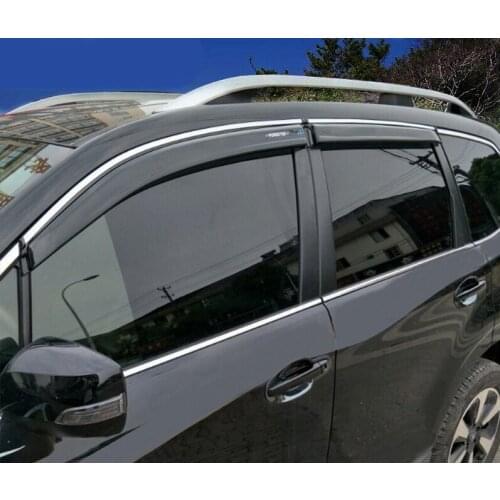 Car styling chrome car window sun vent visor rain guards sun/rain shield exterior decoration for Subaru Forester 2019 2020