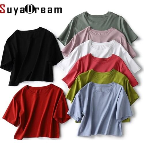 Женские укороченные футболки SuyaDream China At AliExpress