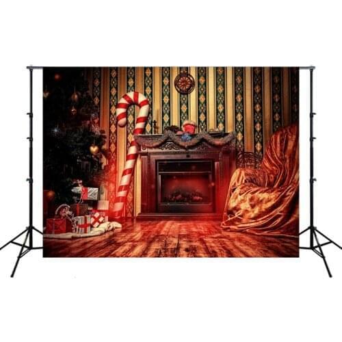 Background Christmas Background Cloth Christmas Tree Fireplace Photography Background Cloth