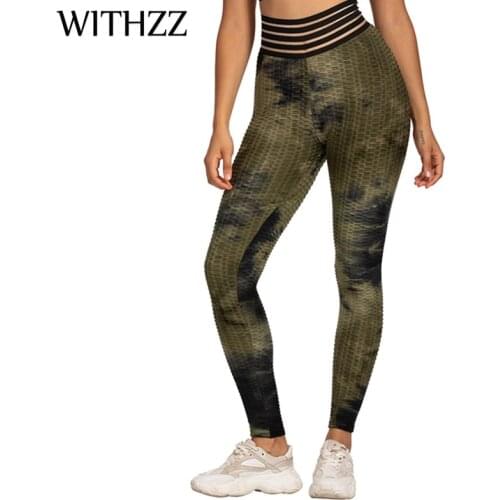 WITHZZ Womens Running Quick-Dry Home Casual Sports Pants High-Waist Jacquard Stretch Female Leggings