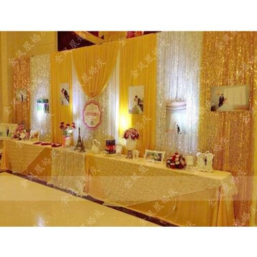 Golden Wedding backdrop with silver sequin