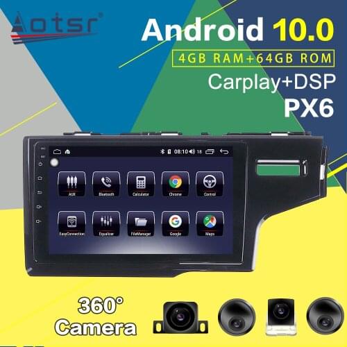 Android Radio Car GPS Navigation For Honda Fit RHD 2014 Multimedia Player Screen 64GB PX6 Screen Auto Stereo Head Unit Video DSP
