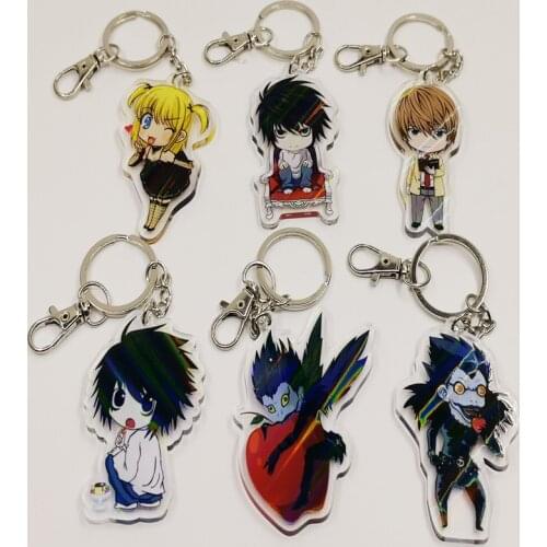 DEATH NOTE Yagami Light Killer Ryuk Key Chains Two-sided Keychain Cosplay Acrylic Pendant Keyring Prop