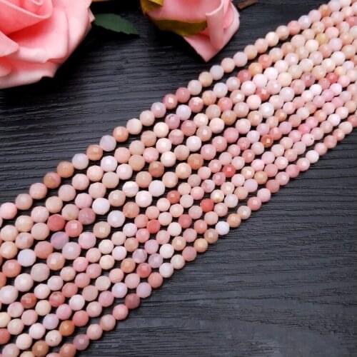 AAAA loose beads pink opal round faceted 2/3/4/5/6/8mm 14inch for DIY jewelry making FPPJ wholesale beads nature
